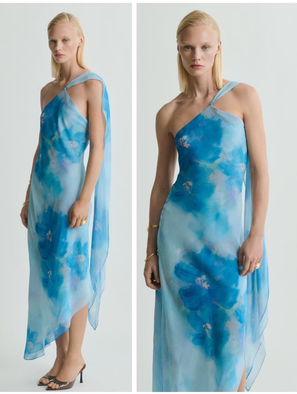 MANGO Floral Scarf Dress